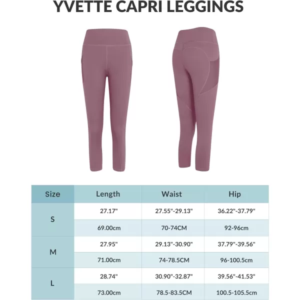 Yvette Capri Leggings for Women with Pockets High Waisted Tummy Control Workout Yoga Pants Buttery SoftPurple