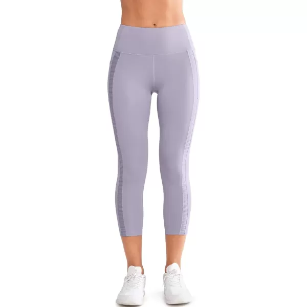 Yvette Capri Leggings with Pockets for Women Tummy Control Workout Leggings High Waisted Butt Lifting Running TightsPurple