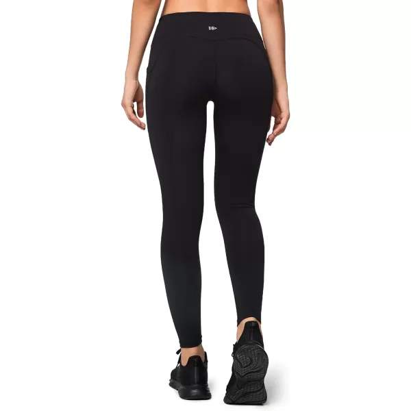Yvette Fleece Lined Leggings with Pockets Women Lightweight Thermal Workout Running Yoga Pants High WaistedBlack
