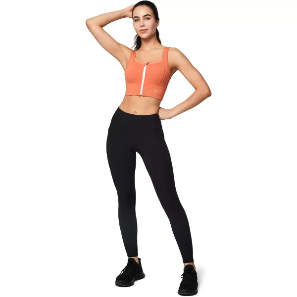 Yvette Fleece Lined Leggings with Pockets Women Lightweight Thermal Workout Running Yoga Pants High WaistedBlack