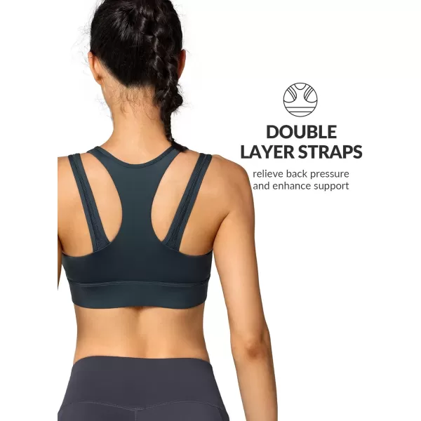 Yvette High Impact Sports Bra YBack High Support Workout Sports Bras for WomenNavy