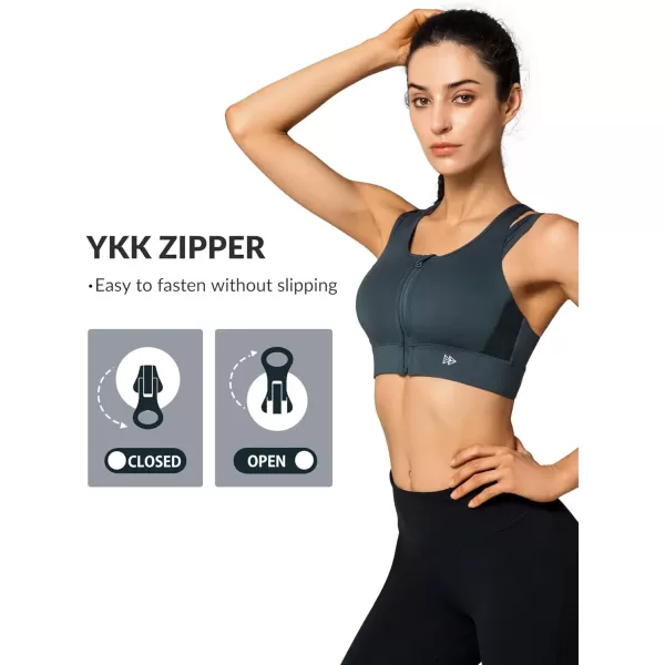 Yvette High Impact Sports Bra YBack High Support Workout Sports Bras for WomenNavy