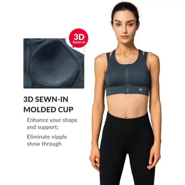 Yvette High Impact Sports Bra YBack High Support Workout Sports Bras for WomenNavy