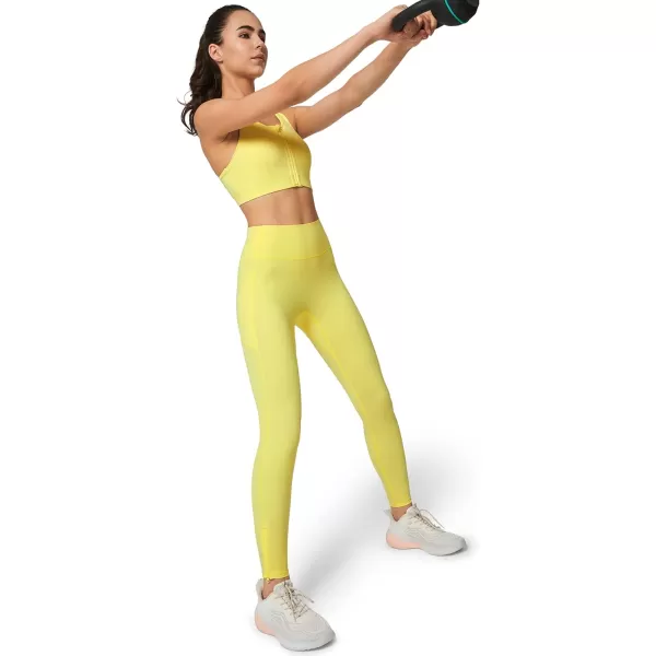 Yvette High Impact Sports Bra for Women Zip Front Closure Mesh Racerback Breathable for Running Fitness GymYellow