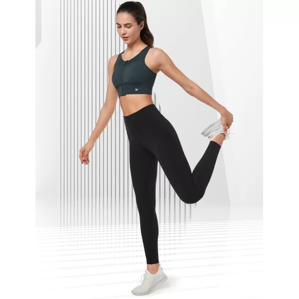 Yvette High Impact Sports Bras for Women Large Bust High Support Zip Front Closure Sports Bra for RunningHaze Blue