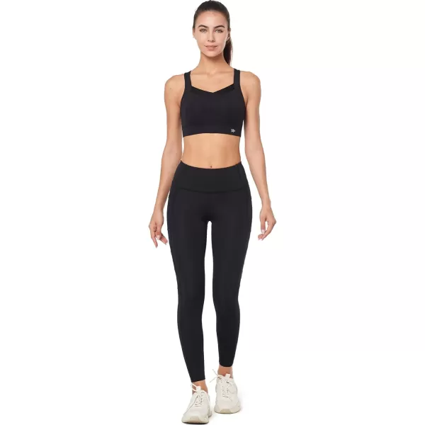 Yvette High Impact Sports Bras for Women Large Bust Supportive Molded Cup Sports Bra High Support for RunningBlack