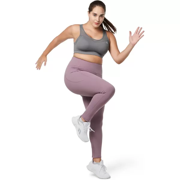 Yvette High Impact Sports Bras for Women Plus Size Racerback Workout Medium Support Sports Bra for Running FitnessDark Grey