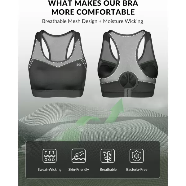 Yvette High Impact Sports Bras for Women Plus Size Racerback Workout Medium Support Sports Bra for Running FitnessDark Olive
