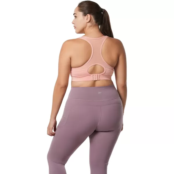 Yvette High Impact Sports Bras for Women Plus Size Racerback Workout Medium Support Sports Bra for Running FitnessPetal Pink