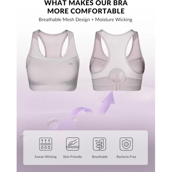 Yvette High Impact Sports Bras for Women Plus Size Racerback Workout Medium Support Sports Bra for Running FitnessPink