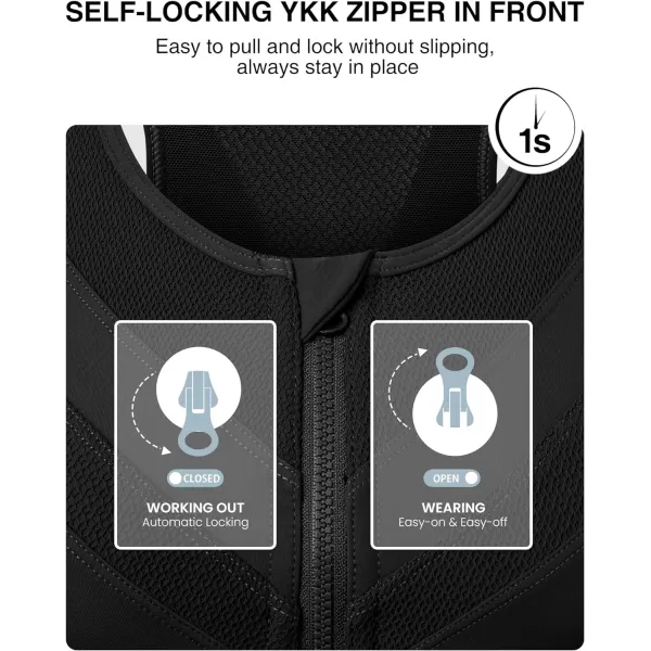 Yvette High Impact Zip Front Closure Sports Bras Support for Large Bust Women Supportive ComfortableBlack