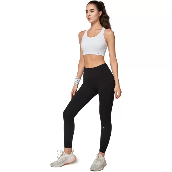 Yvette High Impact Zip Front Closure Sports Bras Support for Large Bust Women Supportive ComfortableWhite