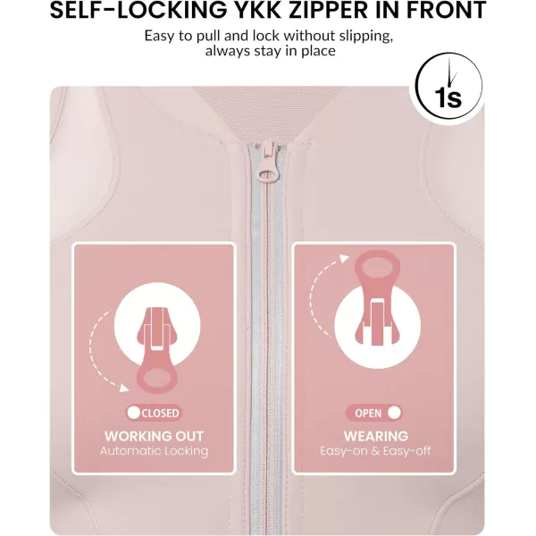 Yvette High Neck Zip Front Closure Sports Bras for Women High Support Mesh Racerback Running Bra Workout FitnessPink