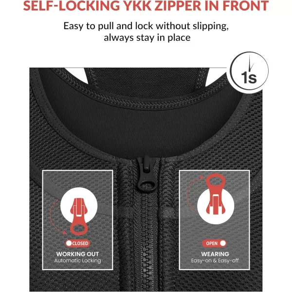 Yvette High Support Sports Bras for Women Double Deck Straps High Impact Mesh Zip Front Sports Bra for RunningBlack