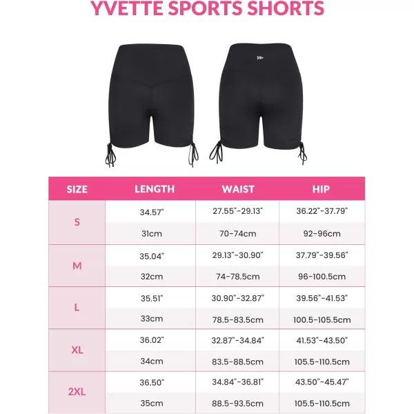 Yvette Lace Up Yoga Shorts for Women Stretch Gym Workout Booty Shorts Tummy Control with Drawstring Fitness RunningBlack