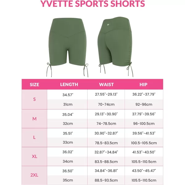 Yvette Lace Up Yoga Shorts for Women Stretch Gym Workout Booty Shorts Tummy Control with Drawstring Fitness RunningGreen
