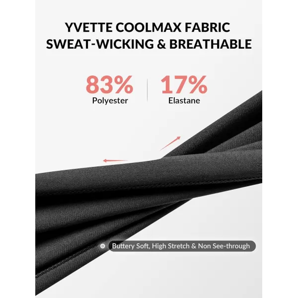 Yvette Leggings for Women with Pockets Butt Lift High Waisted Tummy Control Buttery Soft Mesh Panel Workout RunningStyle 1  Black