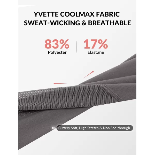 Yvette Leggings for Women with Pockets Butt Lift High Waisted Tummy Control Buttery Soft Mesh Panel Workout RunningStyle 1  Grey