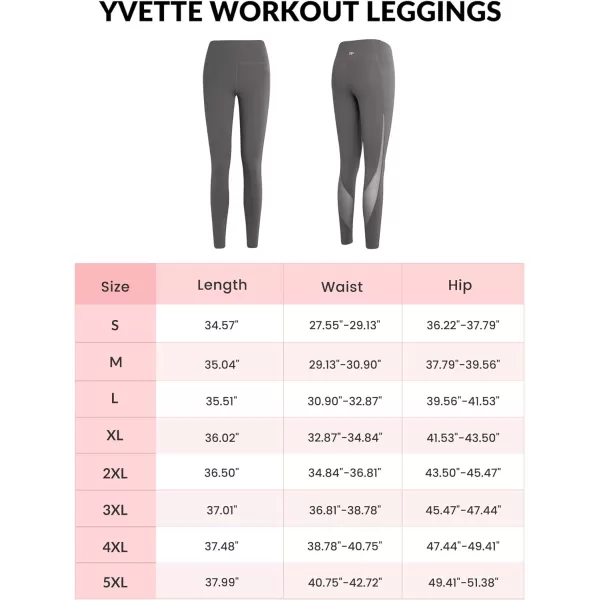 Yvette Leggings for Women with Pockets Butt Lift High Waisted Tummy Control Buttery Soft Mesh Panel Workout RunningStyle 1  Grey