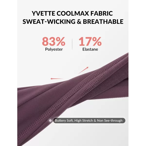 Yvette Leggings for Women with Pockets Butt Lift High Waisted Tummy Control Buttery Soft Mesh Panel Workout RunningStyle 1  Purple