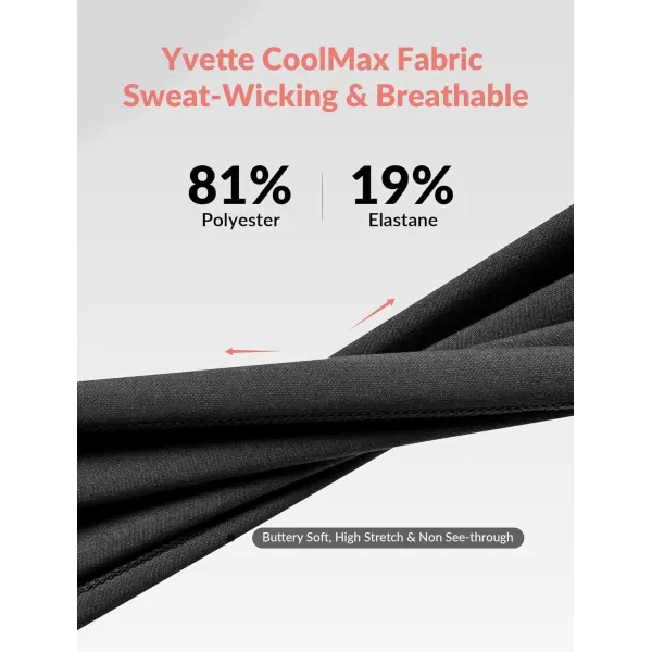 Yvette Leggings for Women with Pockets Butt Lift High Waisted Tummy Control Buttery Soft Mesh Panel Workout RunningStyle 2  Black