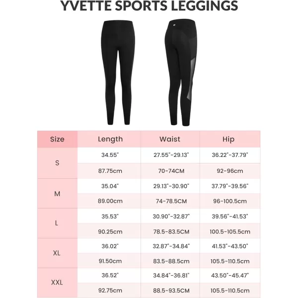 Yvette Leggings for Women with Pockets Butt Lift High Waisted Tummy Control Buttery Soft Mesh Panel Workout RunningStyle 2  Black
