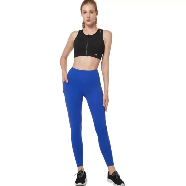 Yvette Leggings for Women with Pockets Butt Lift High Waisted Tummy Control Buttery Soft Mesh Panel Workout RunningStyle 2  Blue