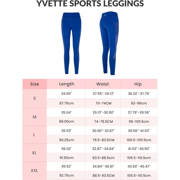 Yvette Leggings for Women with Pockets Butt Lift High Waisted Tummy Control Buttery Soft Mesh Panel Workout RunningStyle 2  Blue