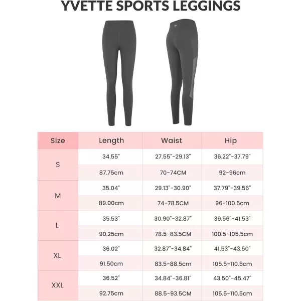 Yvette Leggings for Women with Pockets Butt Lift High Waisted Tummy Control Buttery Soft Mesh Panel Workout RunningStyle 2  Grey