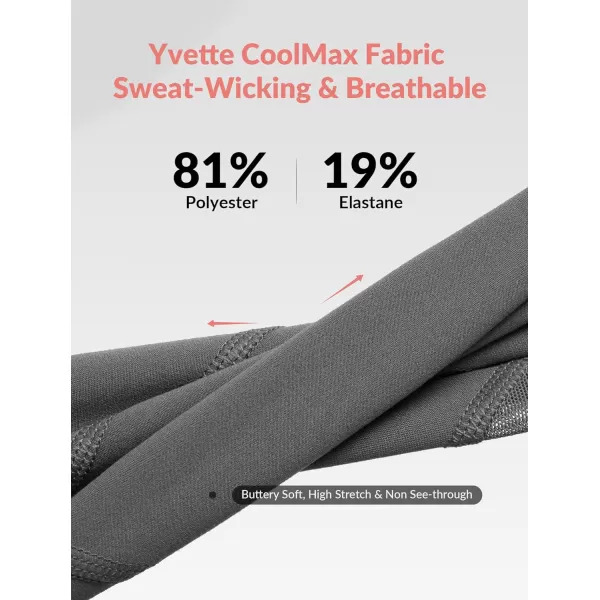 Yvette Leggings for Women with Pockets Butt Lift High Waisted Tummy Control Buttery Soft Mesh Panel Workout RunningStyle 2  Grey