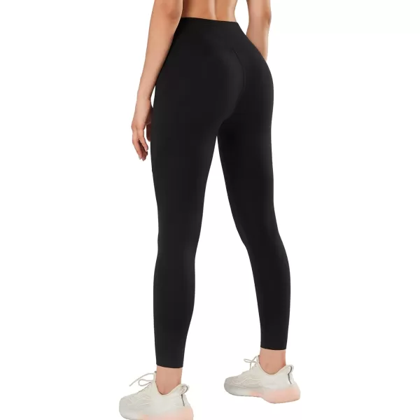 Yvette Leggings with Pockets for Women Tummy Control High Waist Non SeeThrough Workout Running Tights Buttery SoftBlack