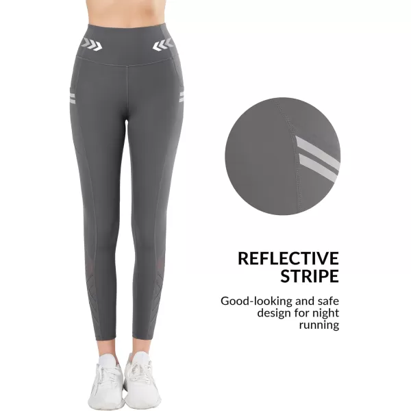 Yvette Leggings with Pockets for WomenHigh Waisted Tummy Control Buttery Soft Yoga PantsGrey