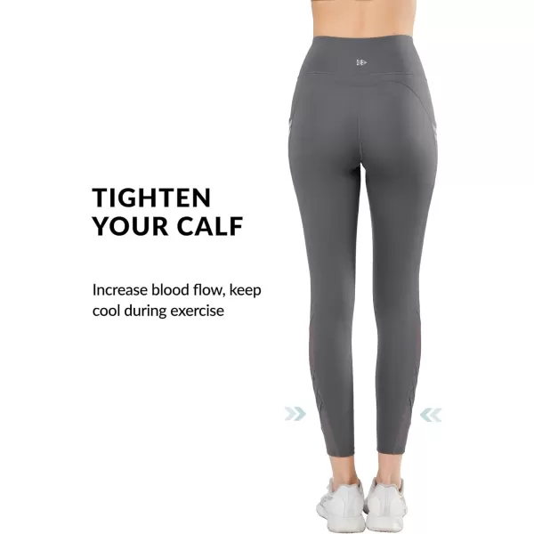 Yvette Leggings with Pockets for WomenHigh Waisted Tummy Control Buttery Soft Yoga PantsGrey