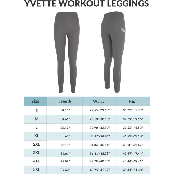 Yvette Leggings with Pockets for WomenHigh Waisted Tummy Control Buttery Soft Yoga PantsGrey