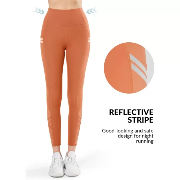Yvette Leggings with Pockets for WomenHigh Waisted Tummy Control Buttery Soft Yoga PantsOrange
