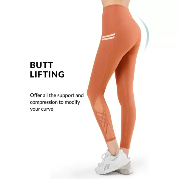 Yvette Leggings with Pockets for WomenHigh Waisted Tummy Control Buttery Soft Yoga PantsOrange