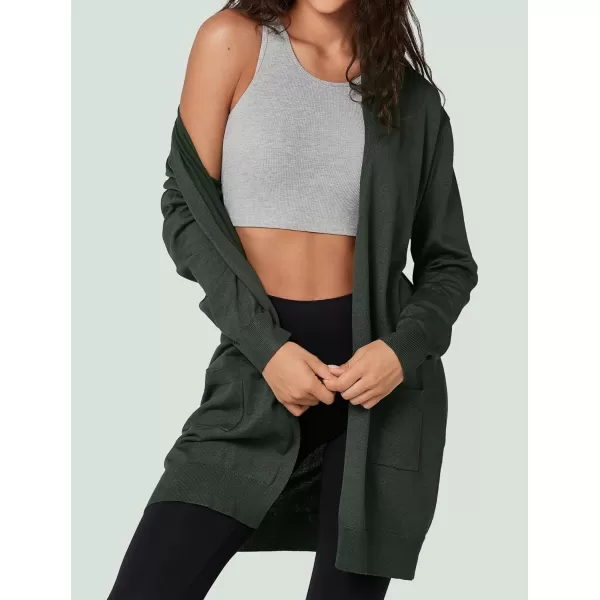 Yvette Long Cardigan Sweaters for Women with Pockets Lightweight Oversized Jacket Fall 2023 Plus Size Sweater CoatArmygreenOlive