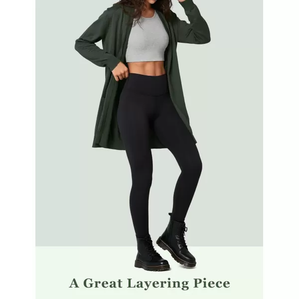 Yvette Long Cardigan Sweaters for Women with Pockets Lightweight Oversized Jacket Fall 2023 Plus Size Sweater CoatArmygreenOlive