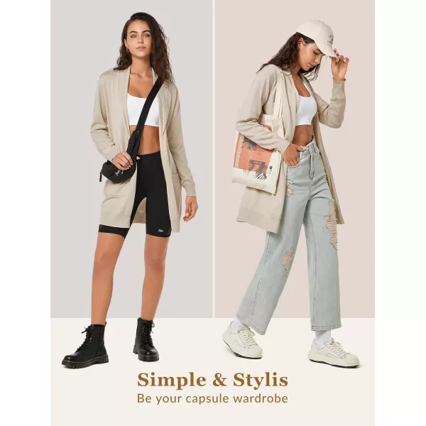 Yvette Long Cardigan Sweaters for Women with Pockets Lightweight Oversized Jacket Fall 2023 Plus Size Sweater CoatBeigeOffwhite