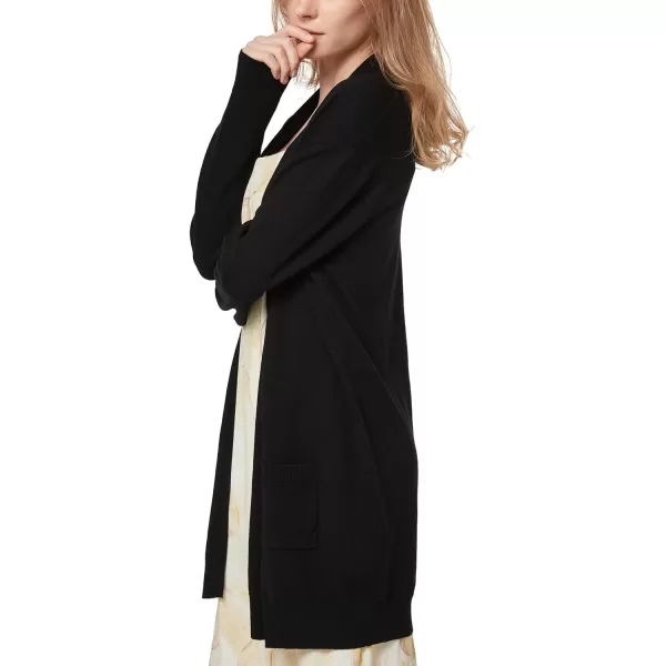 Yvette Long Cardigan Sweaters for Women with Pockets Lightweight Oversized Jacket Fall 2023 Plus Size Sweater CoatBlack