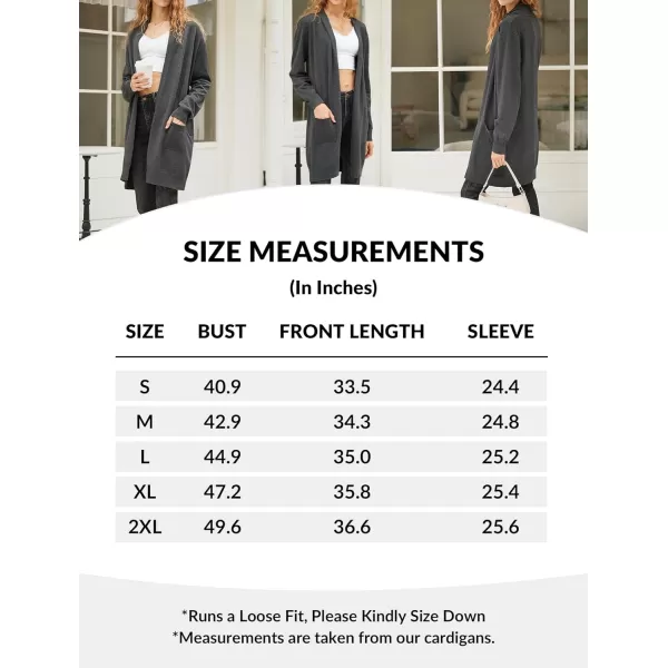 Yvette Long Cardigan Sweaters for Women with Pockets Lightweight Oversized Jacket Fall 2023 Plus Size Sweater CoatDark Grey