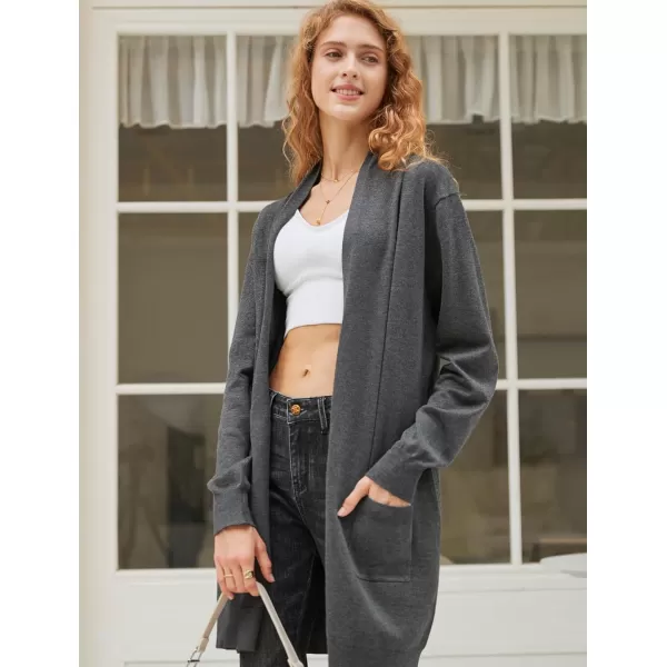 Yvette Long Cardigan Sweaters for Women with Pockets Lightweight Oversized Jacket Fall 2023 Plus Size Sweater CoatDark Grey