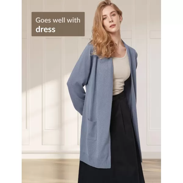 Yvette Long Cardigan Sweaters for Women with Pockets Lightweight Oversized Jacket Fall 2023 Plus Size Sweater CoatDusty Blue