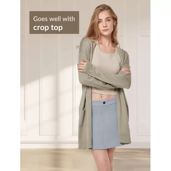 Yvette Long Cardigan Sweaters for Women with Pockets Lightweight Oversized Jacket Fall 2023 Plus Size Sweater CoatLight Brown