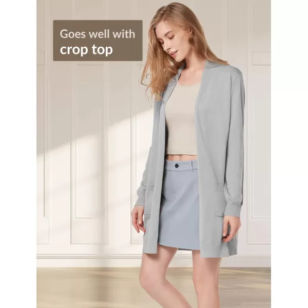 Yvette Long Cardigan Sweaters for Women with Pockets Lightweight Oversized Jacket Fall 2023 Plus Size Sweater CoatLight Grey