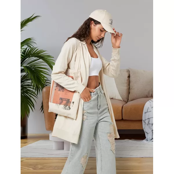 Yvette Long Cardigan Sweaters for Women with Pockets Lightweight Oversized Jacket Fall 2023 Plus Size Sweater CoatLight Grey