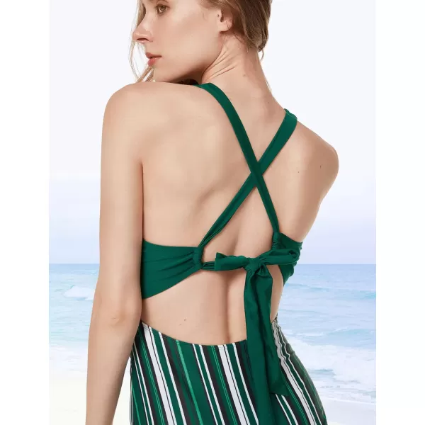 Yvette One Piece Swimsuit Women Sexy Summer Bathing Suit High Waisted Bikini Sets Tummy ControlGreen