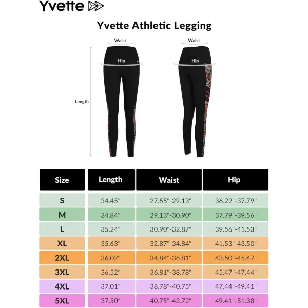 Yvette Printed Workout Leggings for Women High Waisted Yoga Pants with 2 Pockets Non SeeThrough Tummy ControlOrange Printed