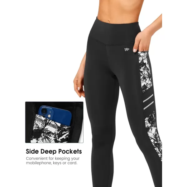 Yvette Printed Workout Leggings for Women High Waisted Yoga Pants with 2 Pockets Non SeeThrough Tummy ControlWhite Printed