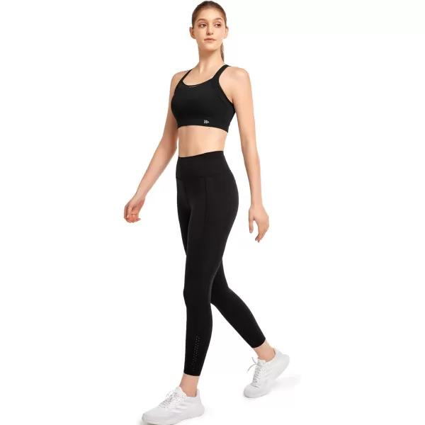 Yvette Racerback Sports Bra for Women High Impact Mesh Sports Bra High Support for Running Large BreastsBlack